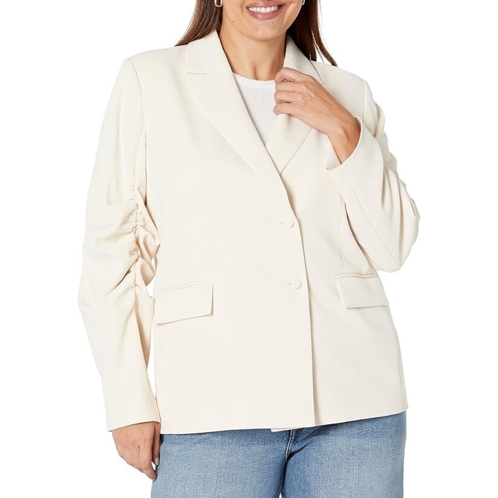 The Drop Women's Ruched Sleeve Blazer – Crème Brulee – Size XXL – NWT - Picture 1 of 4